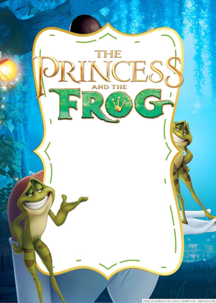 Invitation Template of 20+ The Princess and the Frog Canva Birthday Invitation Templates 9