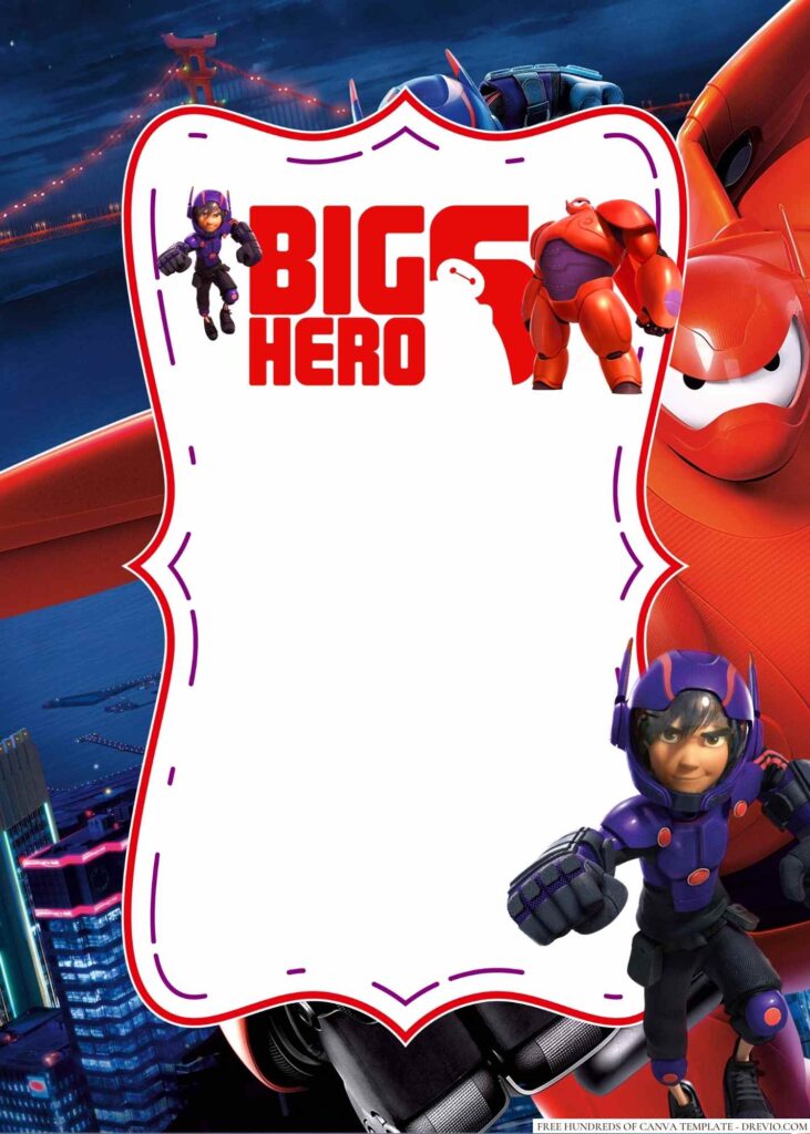 Invitation Template of 20+ Big Hero 6 Canva Birthday Invitation Templates 9