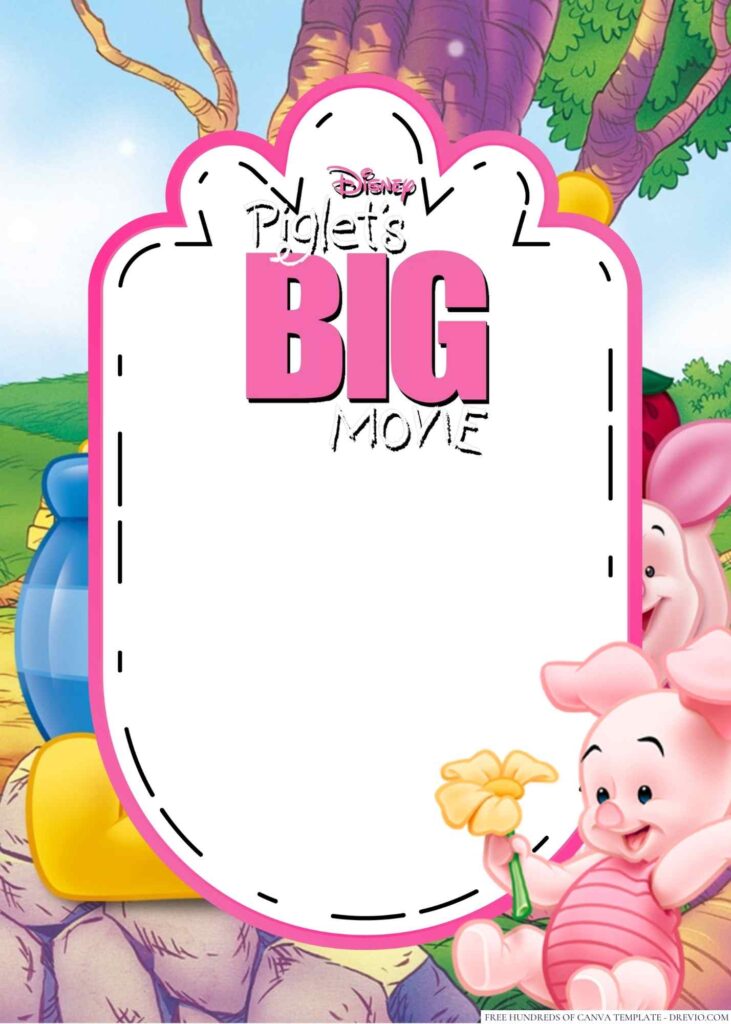 Invitation Template of 18+ Piglet's Big Movie Canva Birthday Invitation Templates 9