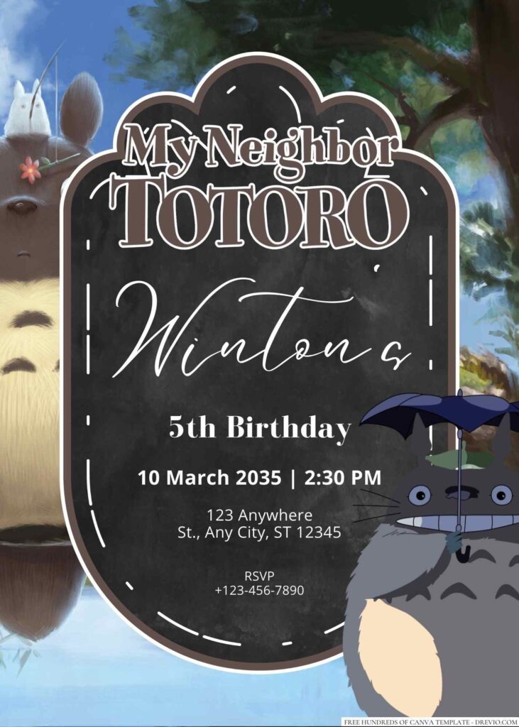  My Neighbor Totoro Birthday Invitation