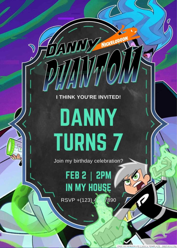 Danny Phantom Birthday Invitation