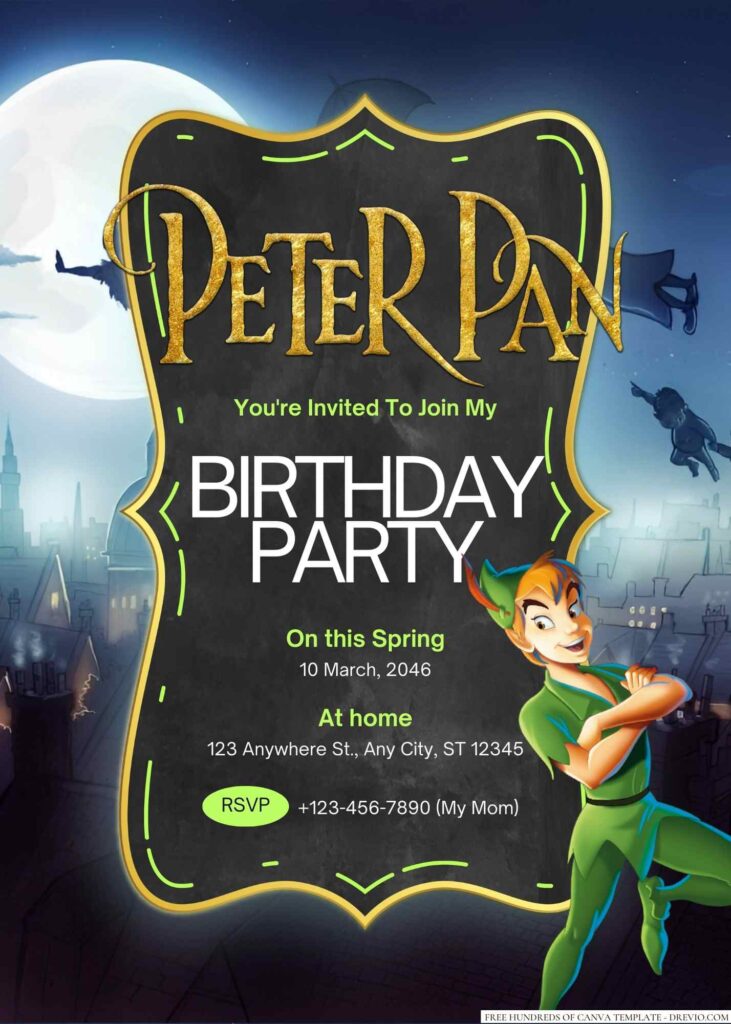 Peter Pan Birthday Invitation