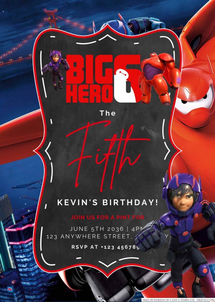 Big Hero 6 Birthday Invitation