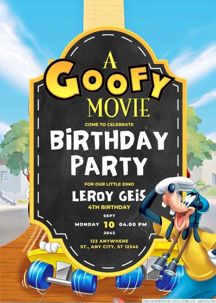 A Goofy Movie Birthday Invitation