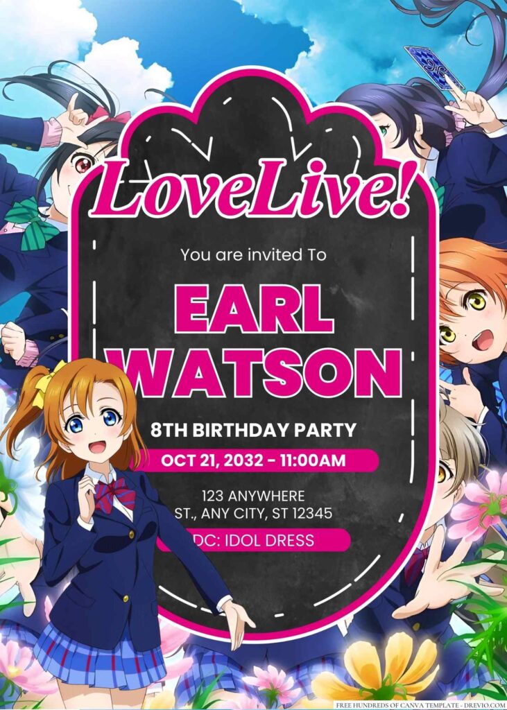 Love Live! Birthday Invitation