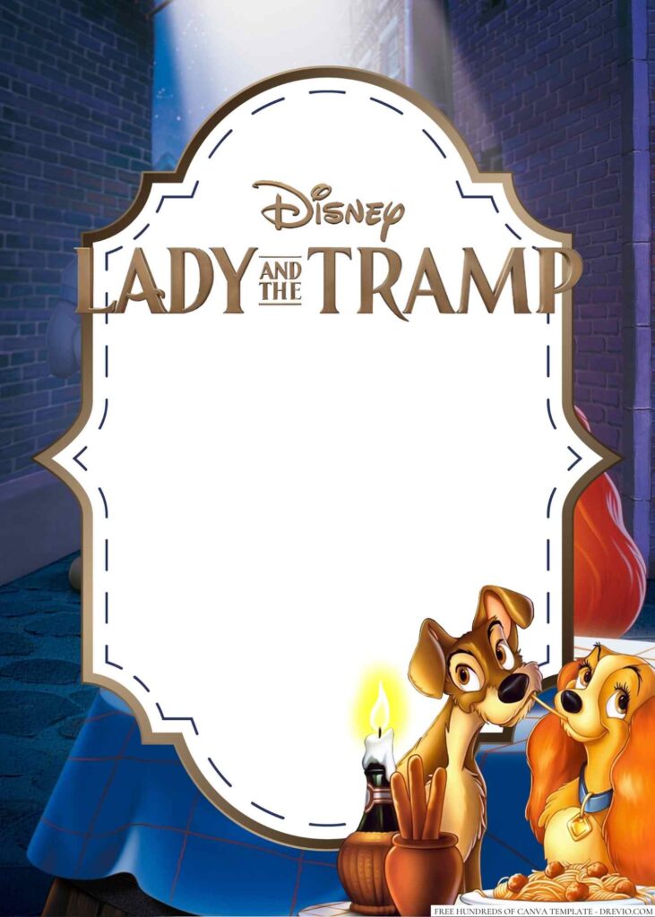 Invitation Template of 16+ Lady and the Tramp Canva Birthday Invitation Templates 1