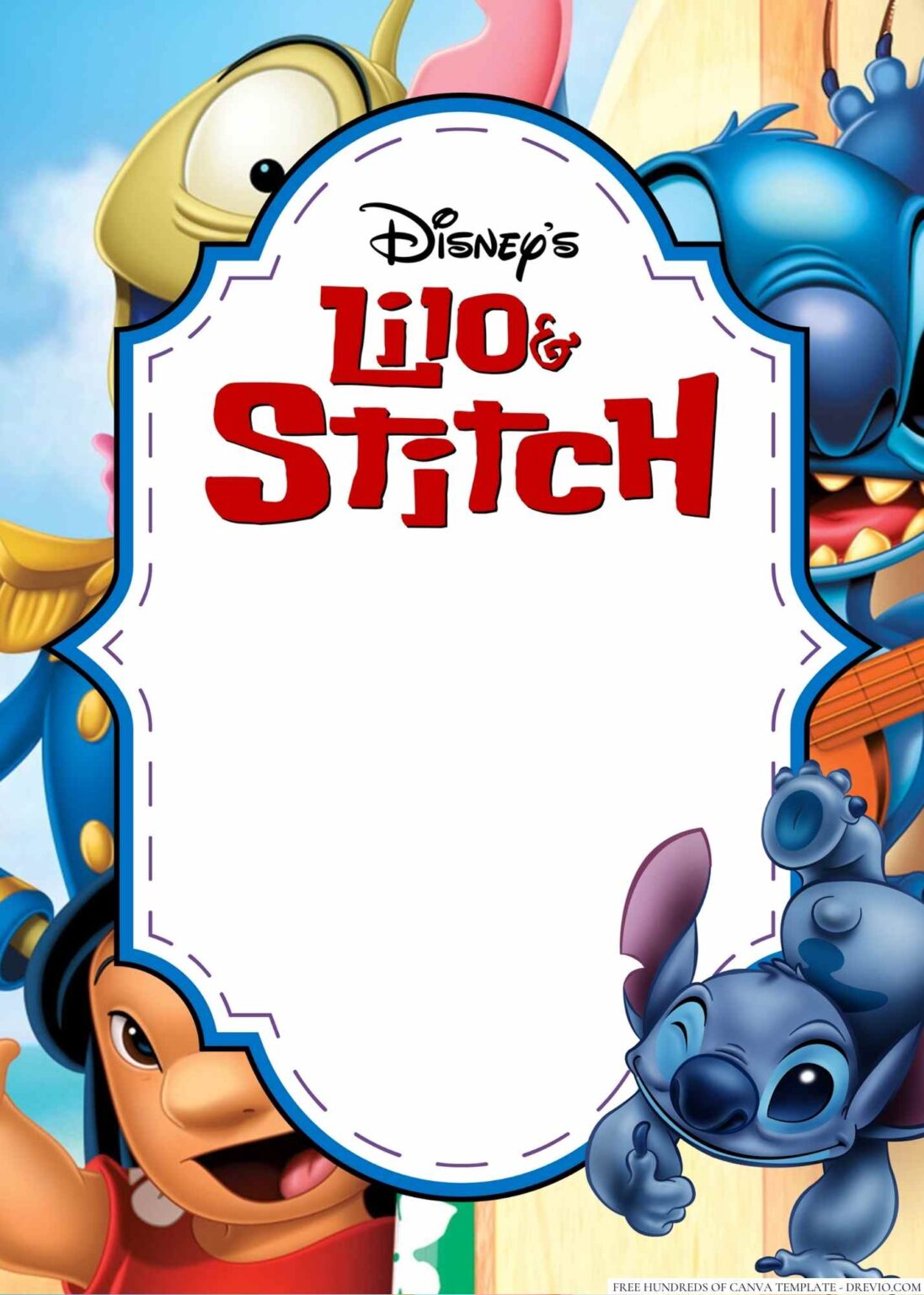 16+ Lilo & Stitch Canva Birthday Invitation Templates | Download ...