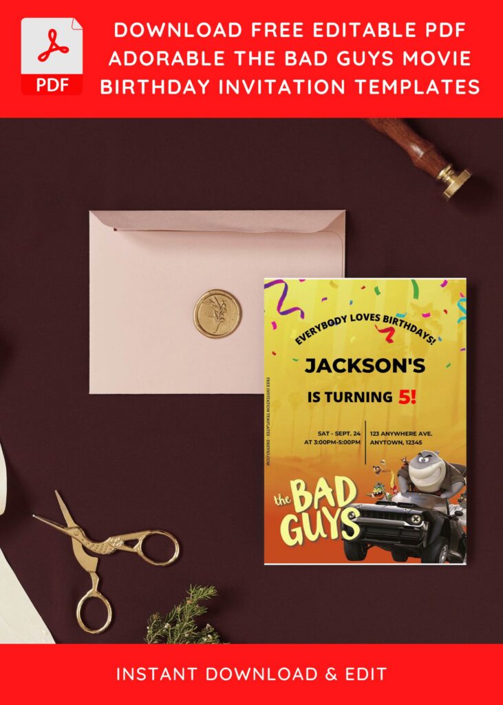 Invitation Template of (Free Editable PDF) The Bad Guys Birthday Invitation Templates 9