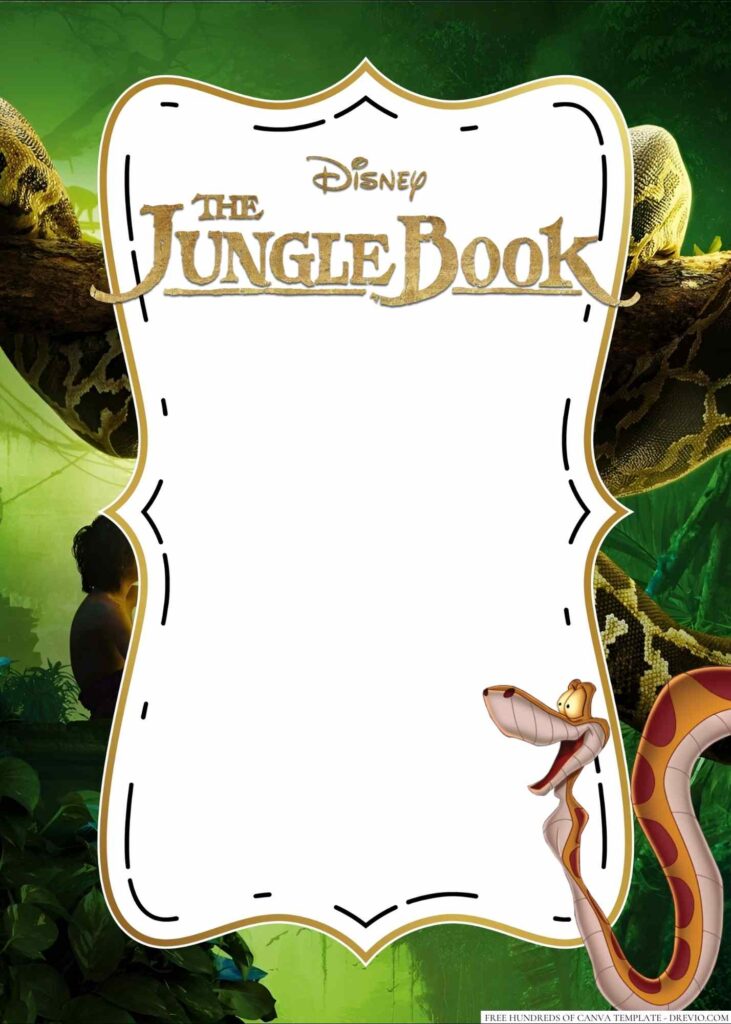 Invitation Template of 16+ The Jungle Book Canva Birthday Invitation Templates 1