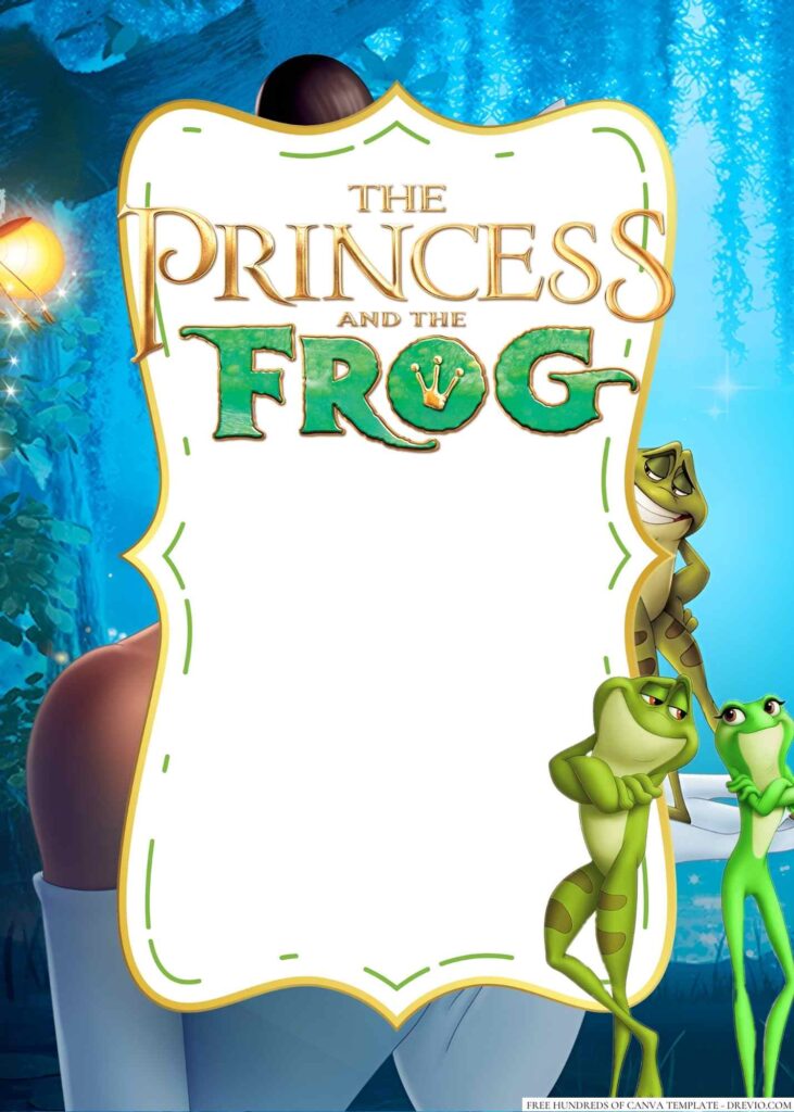 Invitation Template of 20+ The Princess and the Frog Canva Birthday Invitation Templates 1