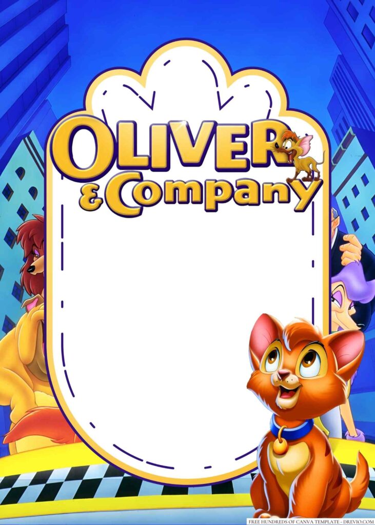 Invitation Template of 20+ Oliver & Company Canva Birthday Invitation Templates 1