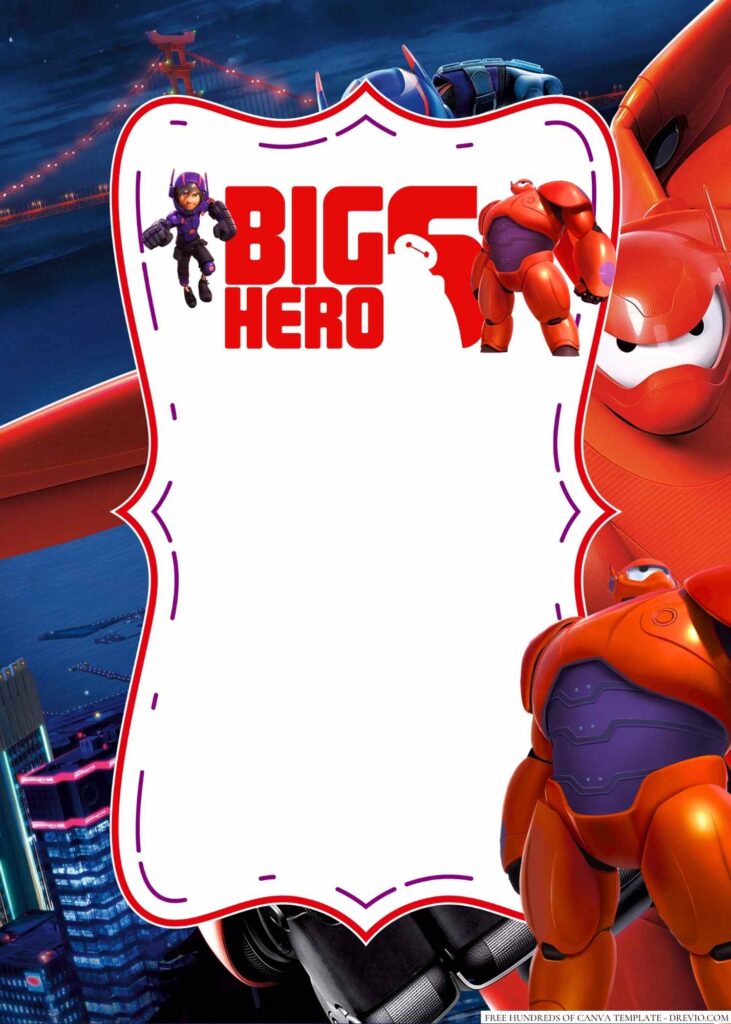 Invitation Template of 20+ Big Hero 6 Canva Birthday Invitation Templates 1