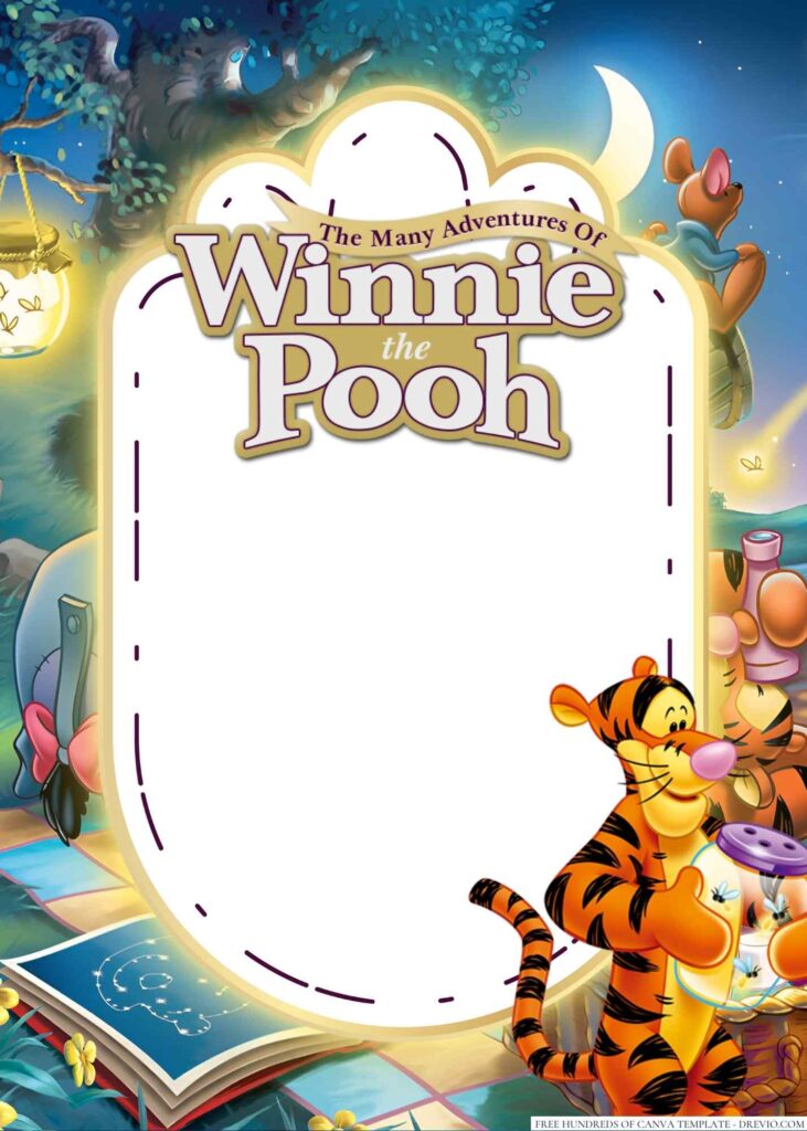 Invitation Template of 14+ The Many Adventures of Winnie the Pooh Canva Birthday Invitation Templates 1