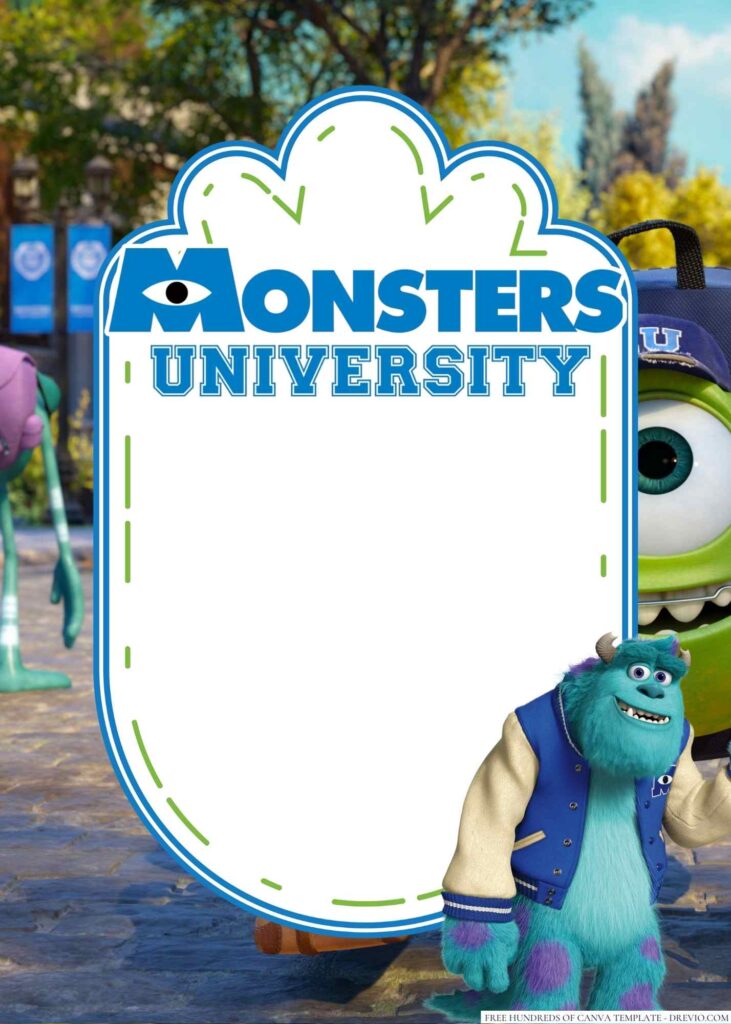 Invitation Template of 16+ Monsters University Canva Birthday Invitation Templates 1