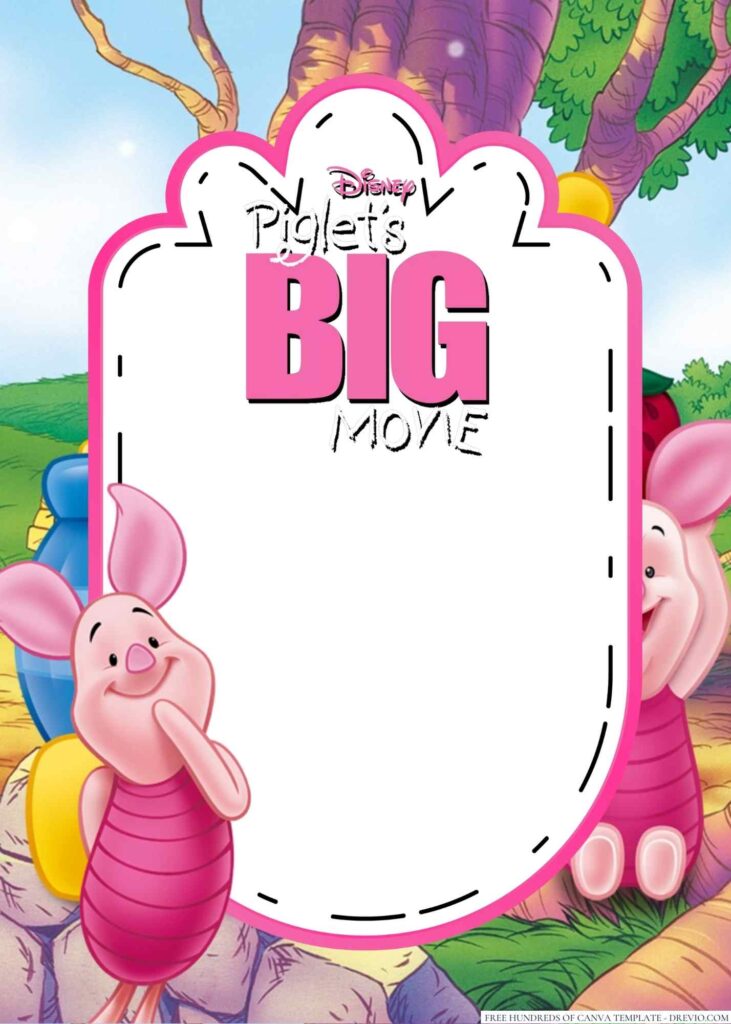 Invitation Template of 18+ Piglet's Big Movie Canva Birthday Invitation Templates 1