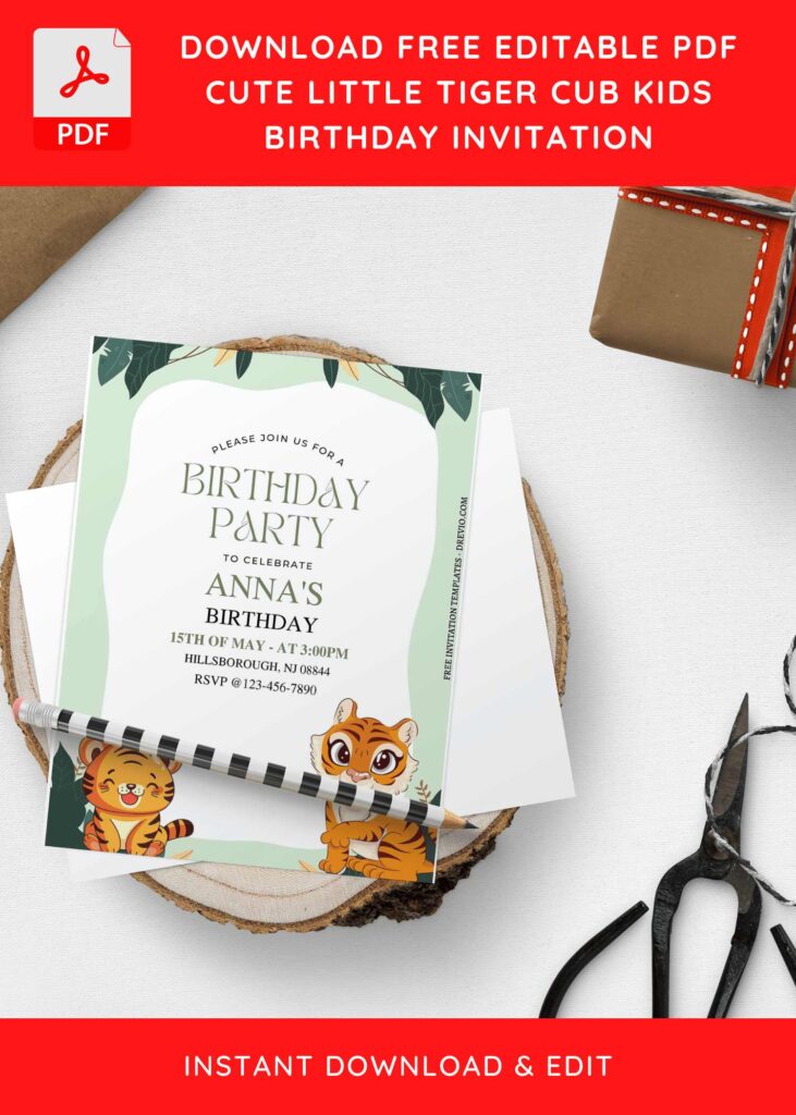 Invitation Template of (Free Editable PDF) Little Cub Birthday Invitation Templates 9