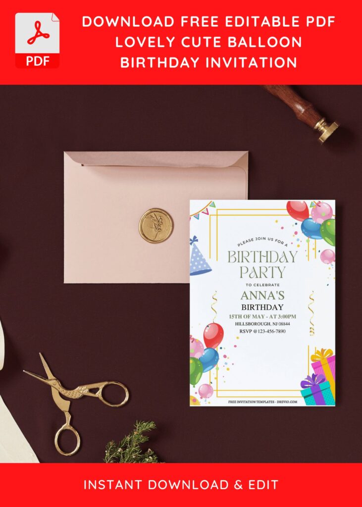 Invitation Template of (Free Editable PDF) Lovely Kids Birthday Party Invitation Templates 9