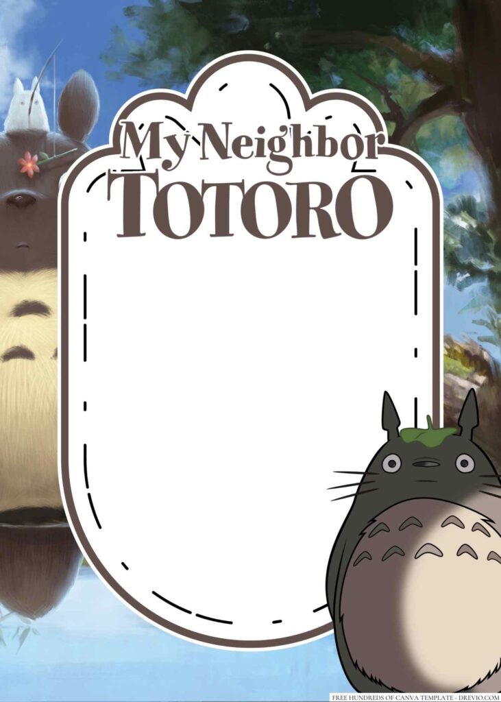 Invitation Template of 22+ My Neighbor Totoro Canva Birthday Invitation Templates 1