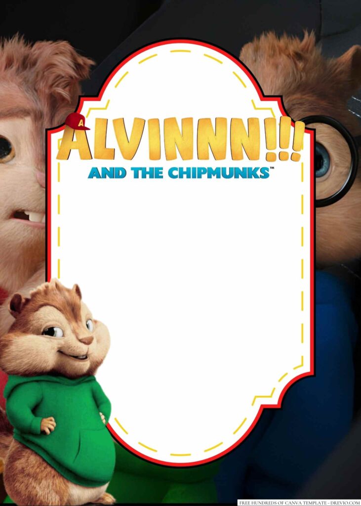 Invitation Template of 18+ Alvin and the Chipmunks Canva Birthday Invitation Templates 1