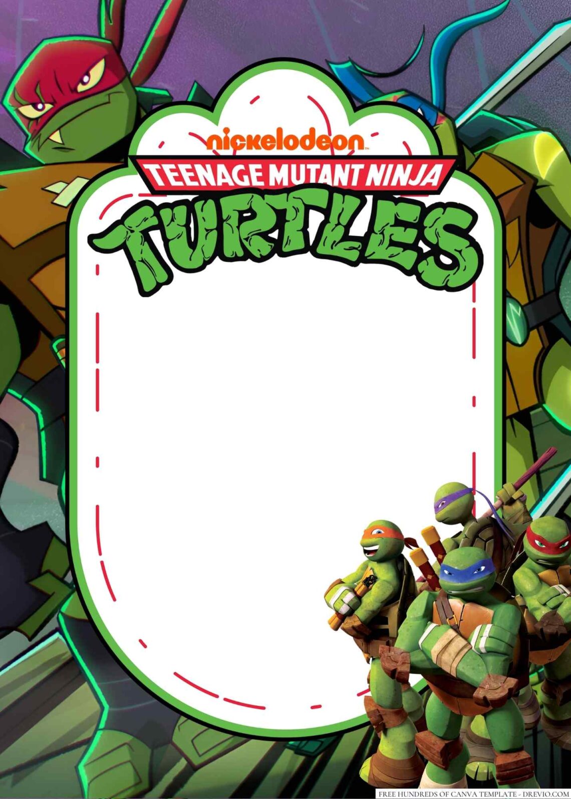 20+ Teenage Mutant Ninja Turtles Canva Birthday Invitation Templates ...