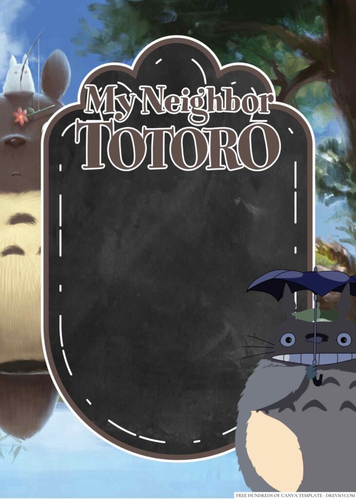 Invitation Template of 22+ My Neighbor Totoro Canva Birthday Invitation Templates 9