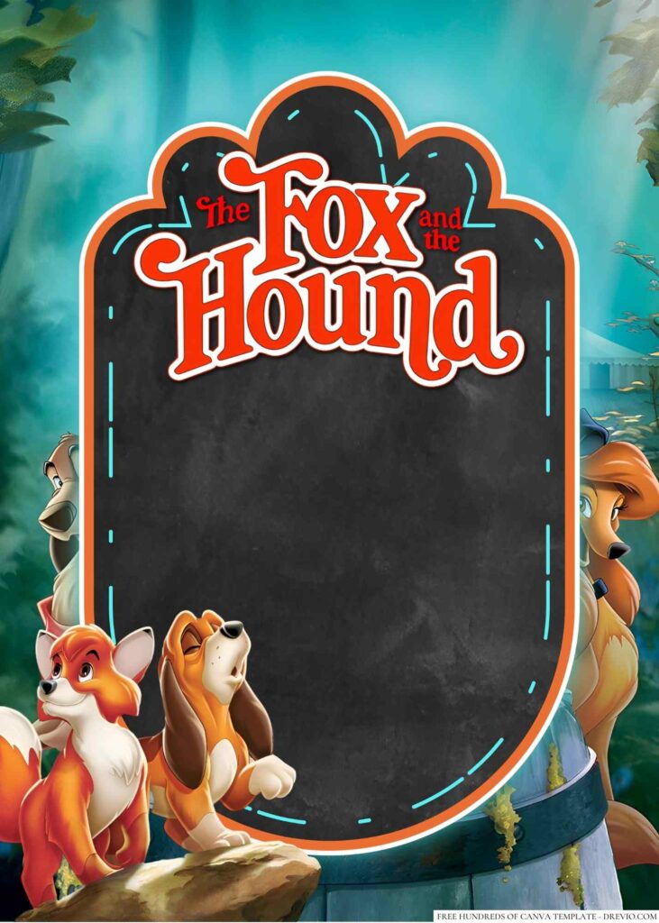 Invitation Template of 20+ The Fox and the Hound Canva Birthday Invitation Templates 10