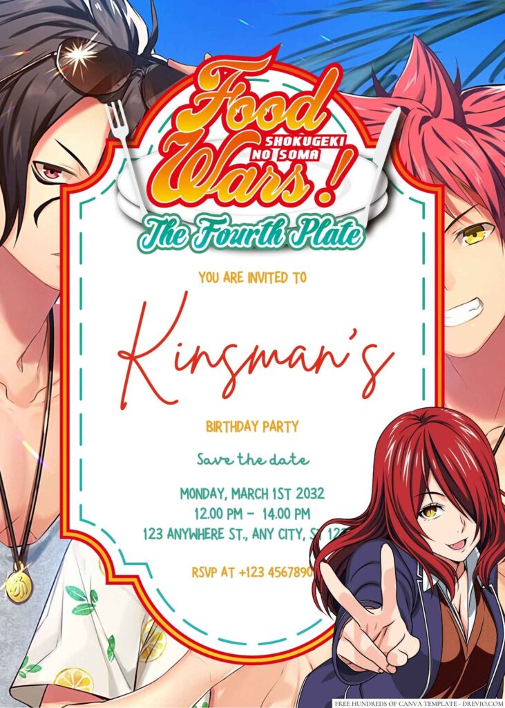 Food Wars! Birthday Invitation