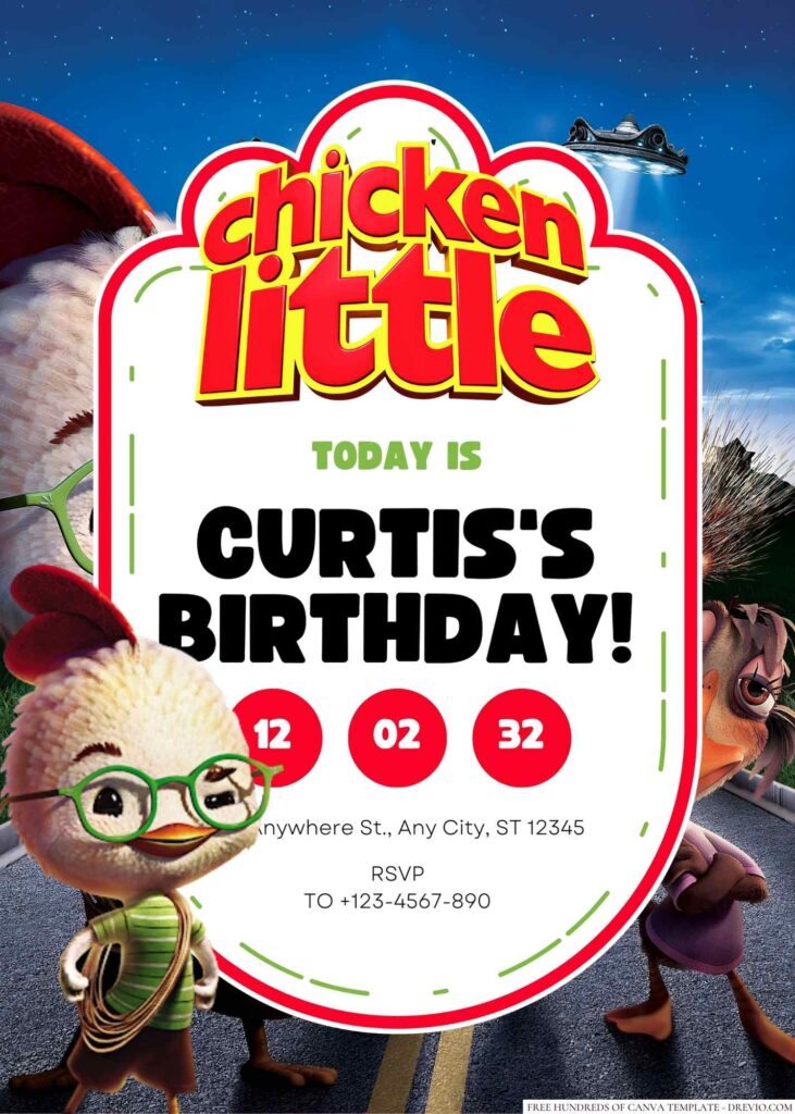 Chicken Little Birthday Invitation