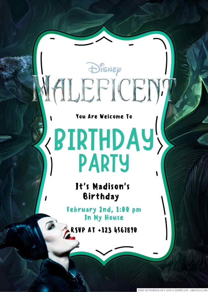 Maleficent Birthday Invitation