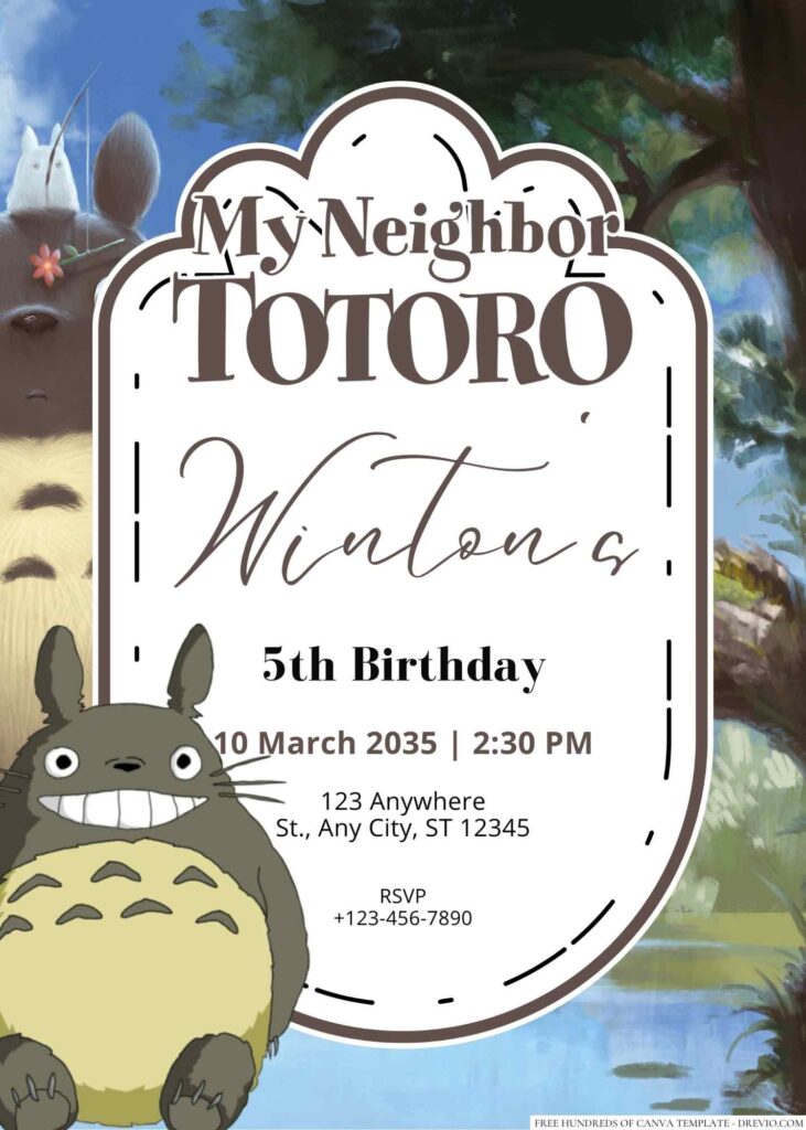  My Neighbor Totoro Birthday Invitation