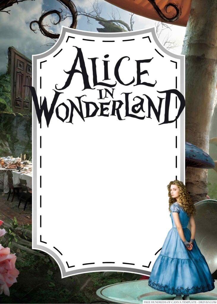 Invitation Template of 22+ Alice in Wonderland Canva Birthday Invitation Templates 11