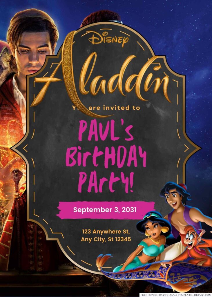 Aladdin Birthday Invitation