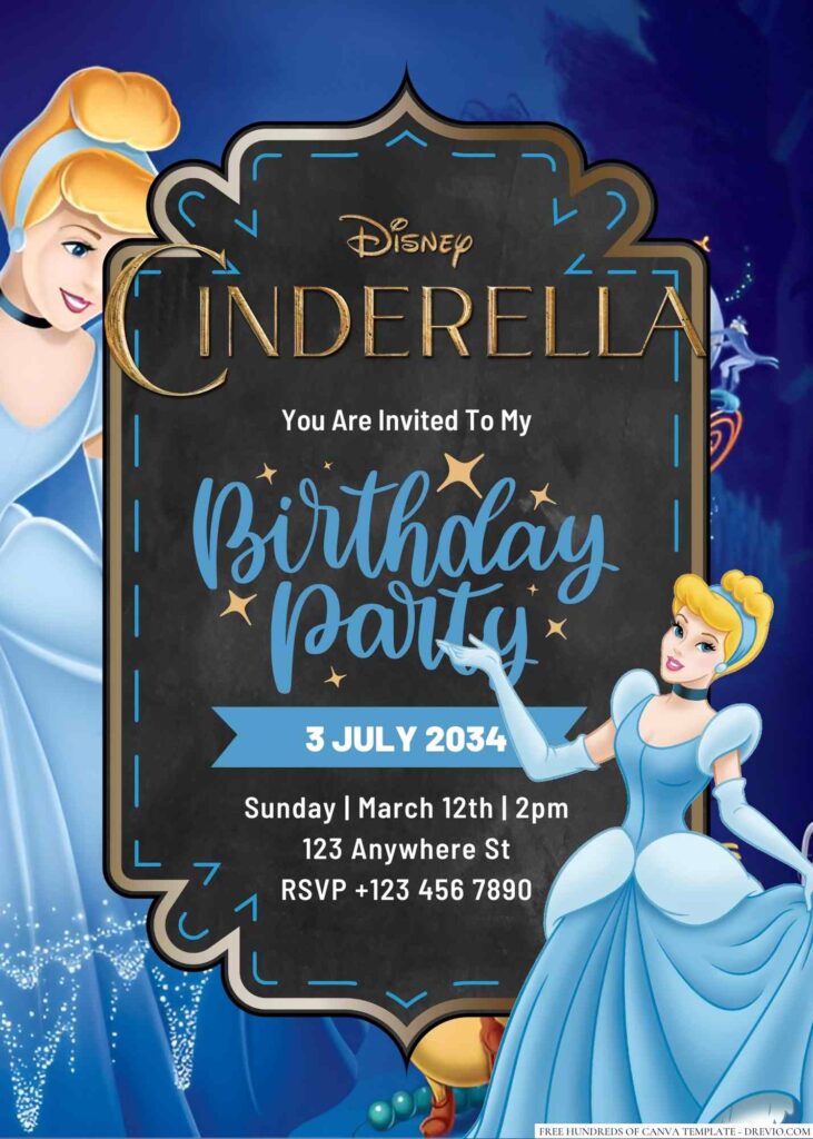 Cinderella Birthday Invitation