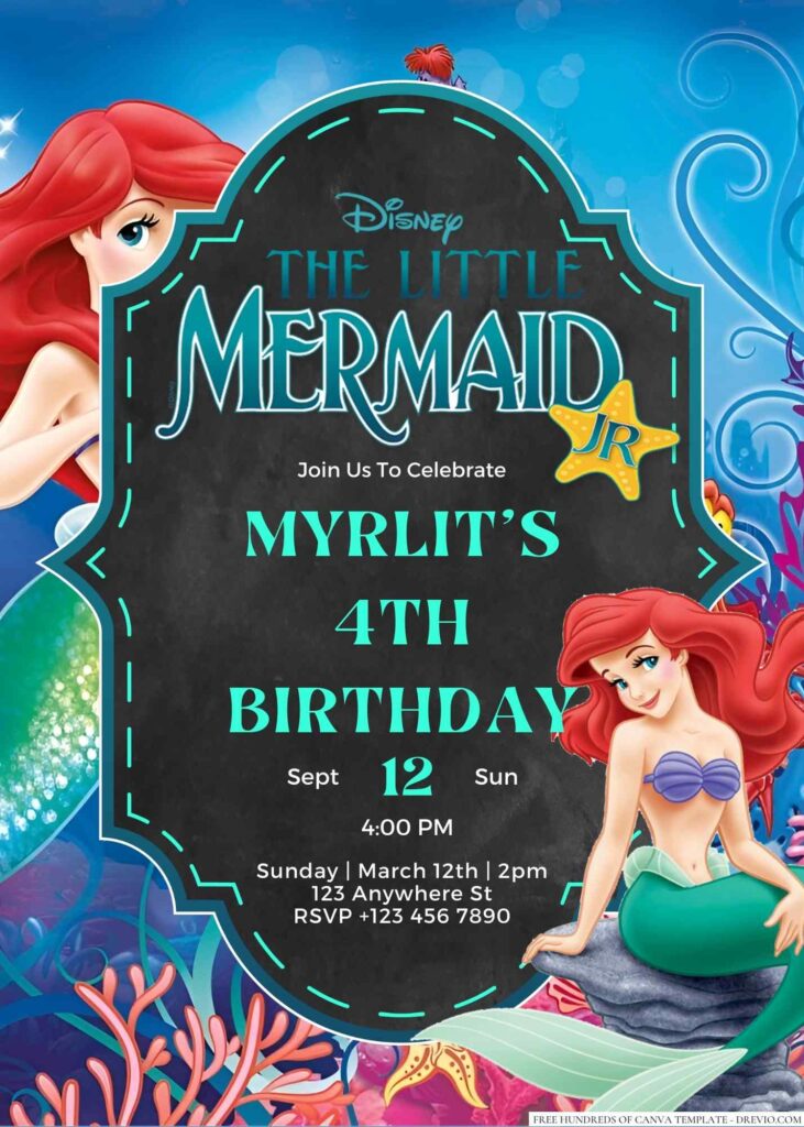 The Little Mermaid Birthday Invitation