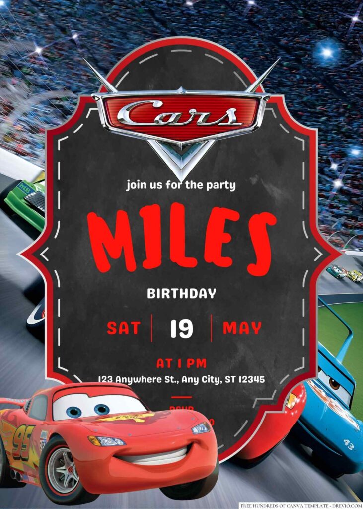 Cars Birthday Invitation