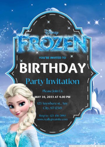 18+ Frozen Canva Birthday Invitation Templates - Drevio : Free And ...