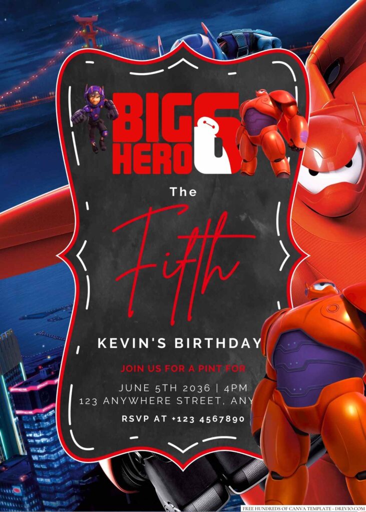 Big Hero 6 Birthday Invitation