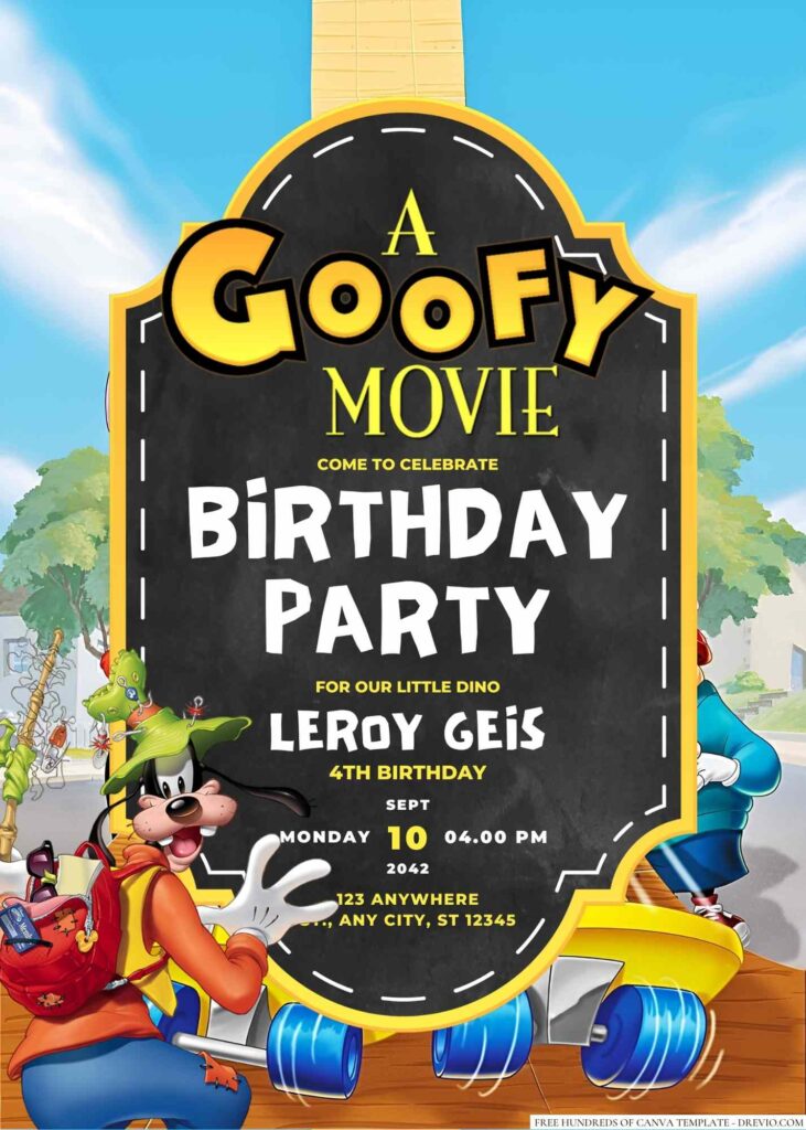 A Goofy Movie Birthday Invitation