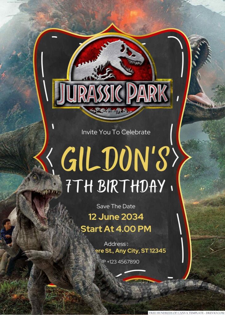 Jurassic Park Birthday Invitation