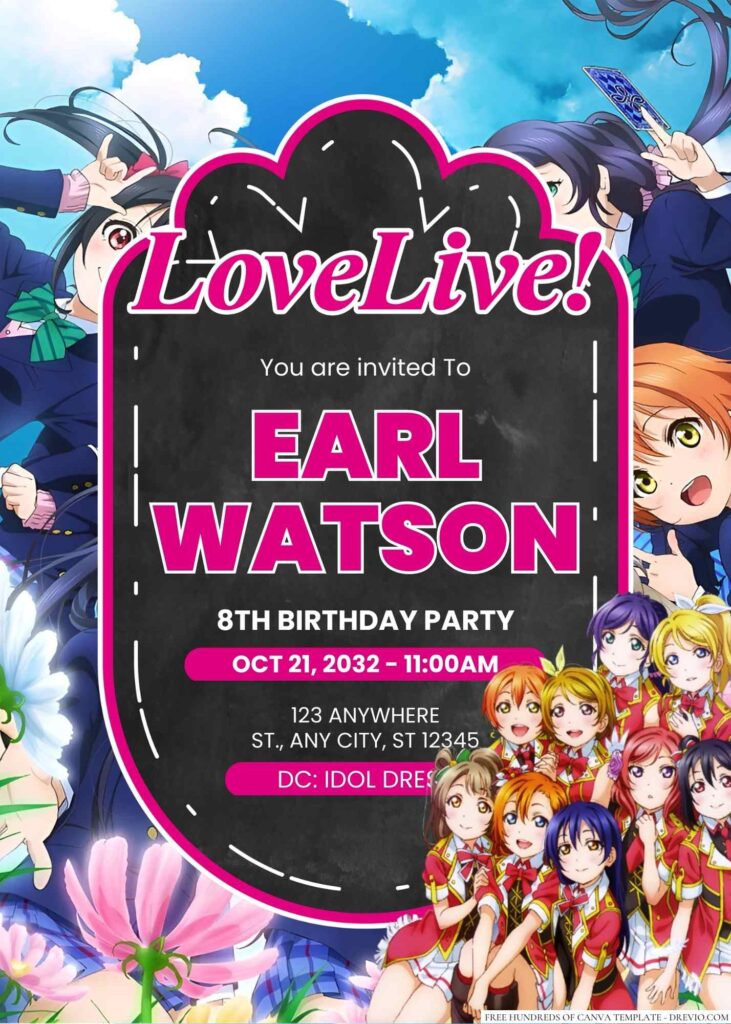 Love Live! Birthday Invitation