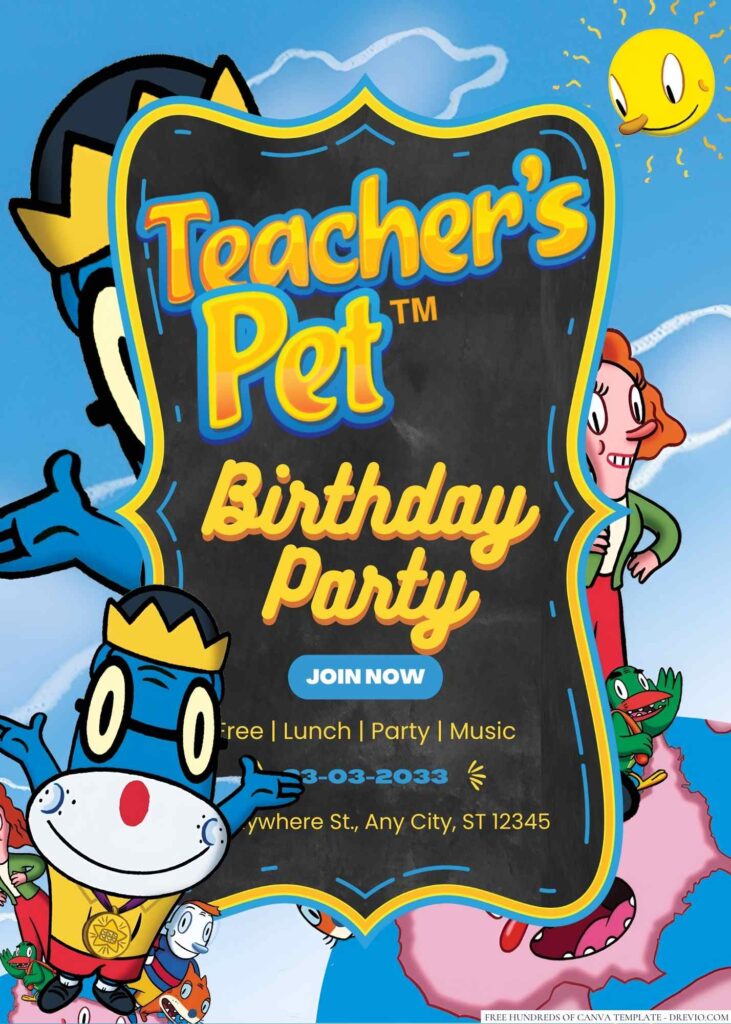 Teacher's Pet Birthday Invitations