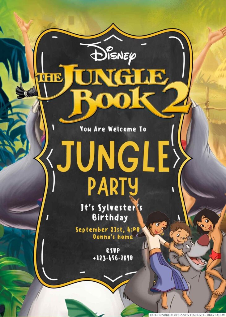 The Jungle Book 2 Birthday Invitation