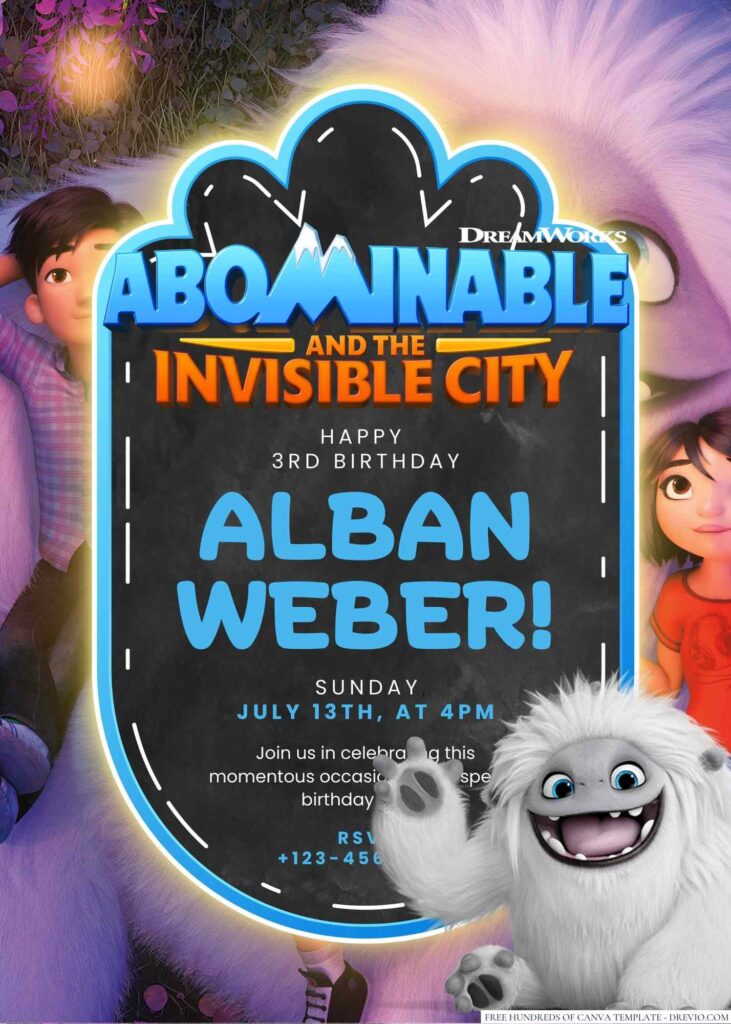 Abominable Birthday Invitation