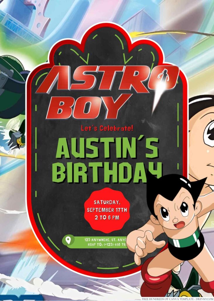 Astro Boy Birthday Invitation