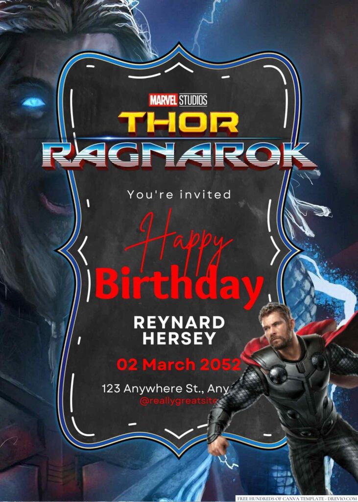 Thor Birthday Invitation