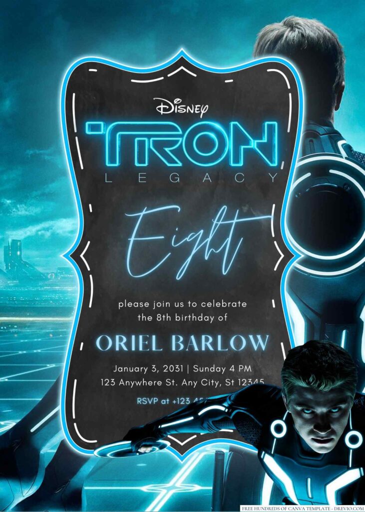 Tron Legacy Birthday Invitation