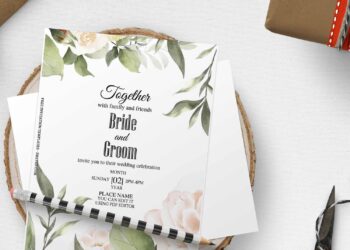 (Free Editable PDF) Autumn Floral And Greenery Wedding Invitation Templates