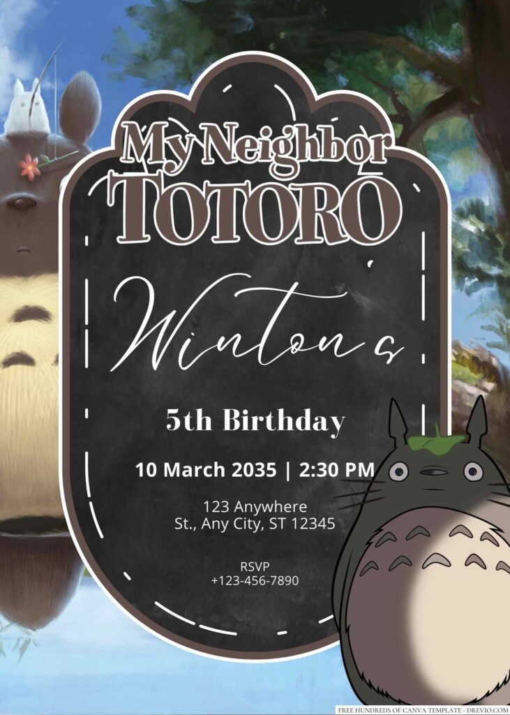  My Neighbor Totoro Birthday Invitation