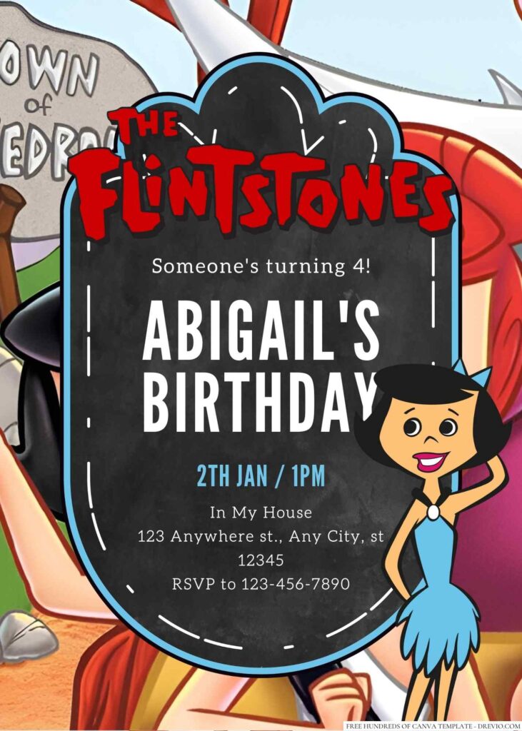 Betty Rubble Birthday Invitation