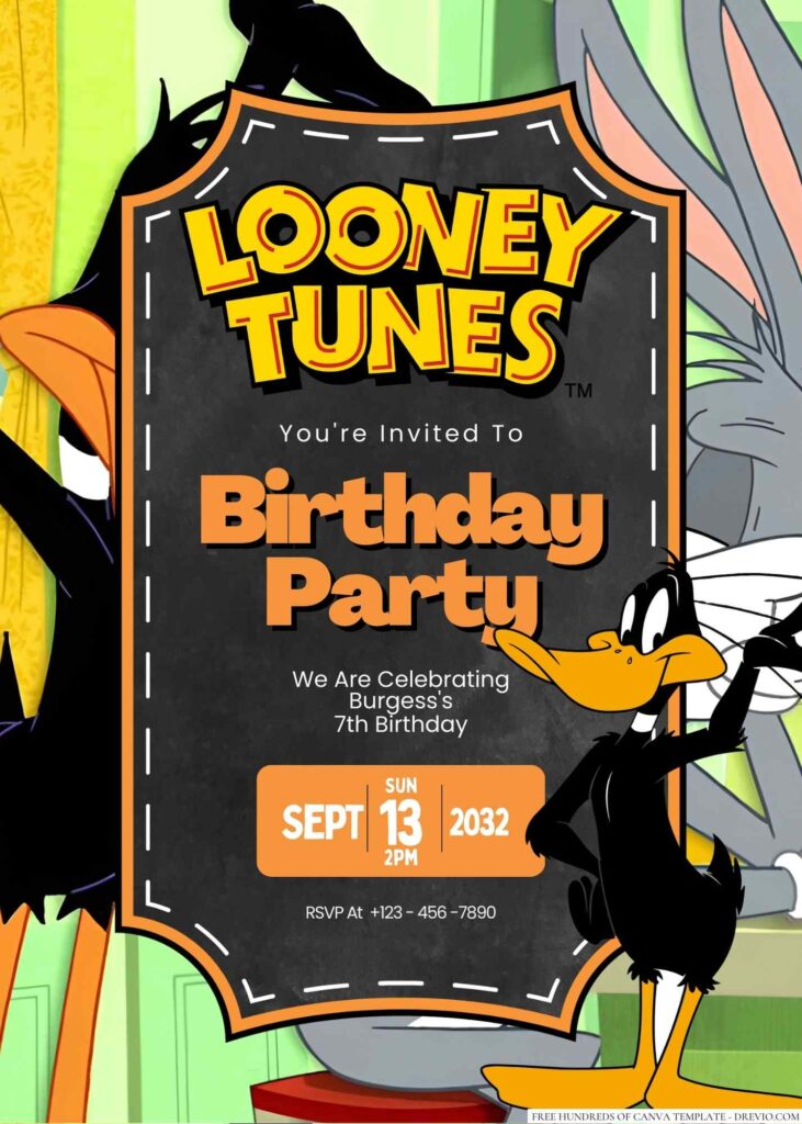 Daffy Duck Birthday Invitation